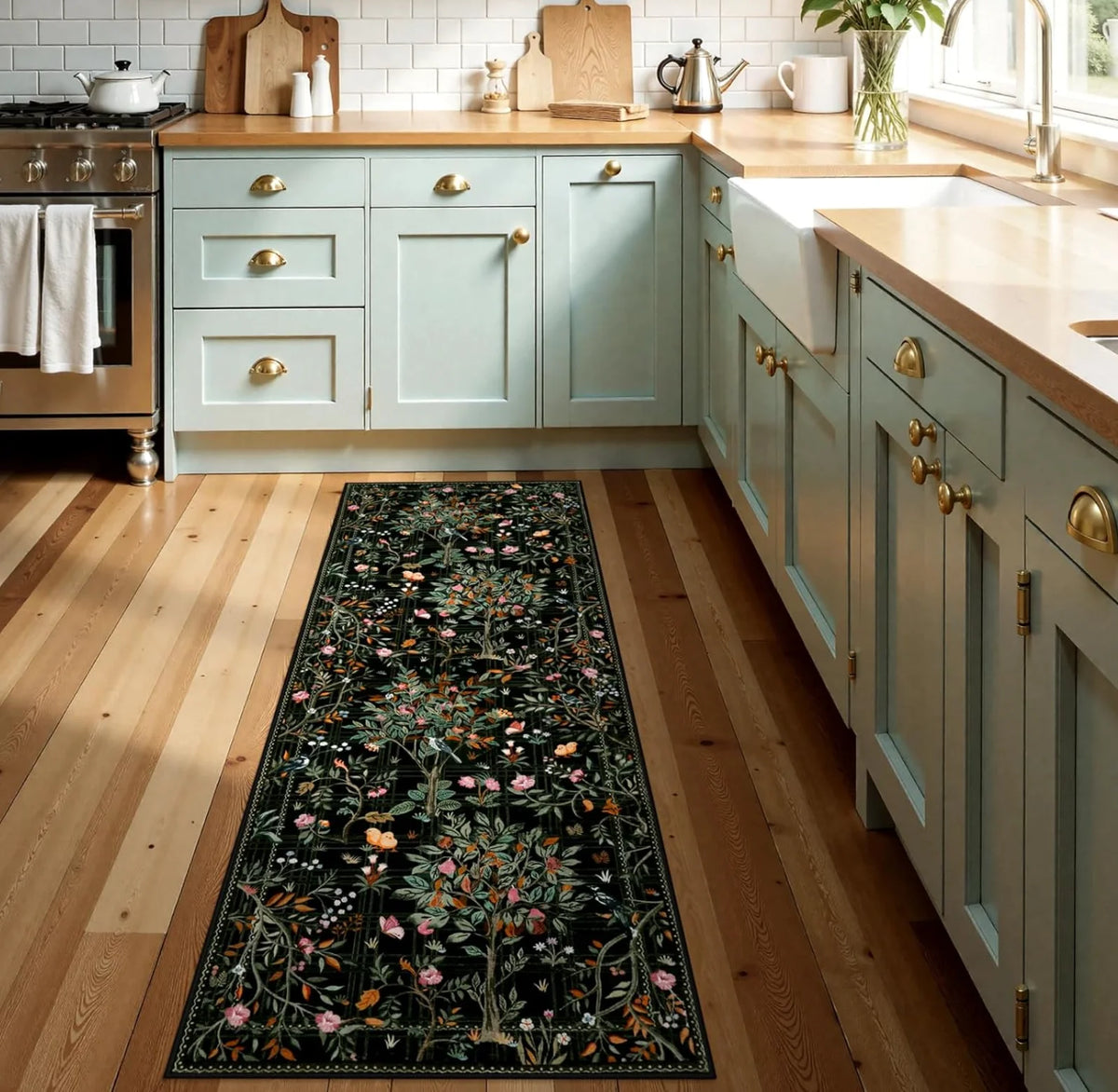 tapis décoratif floral antidérapant moderne salon couloir chambre extérieur sol doux polypropylène motifs végétaux