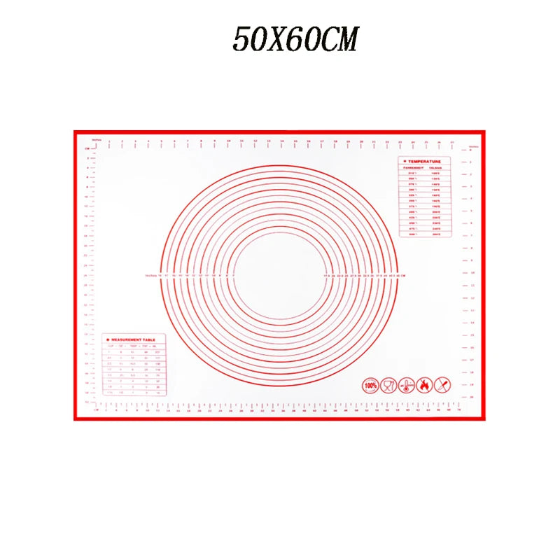 tapis rouleuse silicone blanc rouge cercles mesures cuisine pâtisserie antiadhésive moderne pratique ecofriendly
