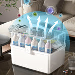 boîte rangement médicaments transparente moderne poignée blanc rose respectueuse environnement