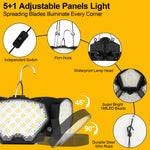 lampe travail pliable led rechargeable batterie lithium 18v 20v indicateur charge crochets moderne noire