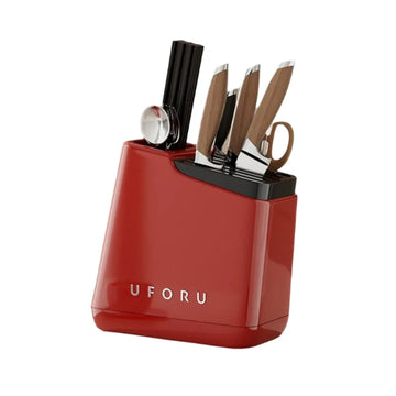 rangement couteaux moderne couleur beige vert rouge organise ustensiles cuisine spatules fourchette cuillère