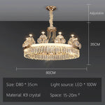lustre suspendu cristal brillant doré élégant salon chambre 2000 82000 lumens 90 260V