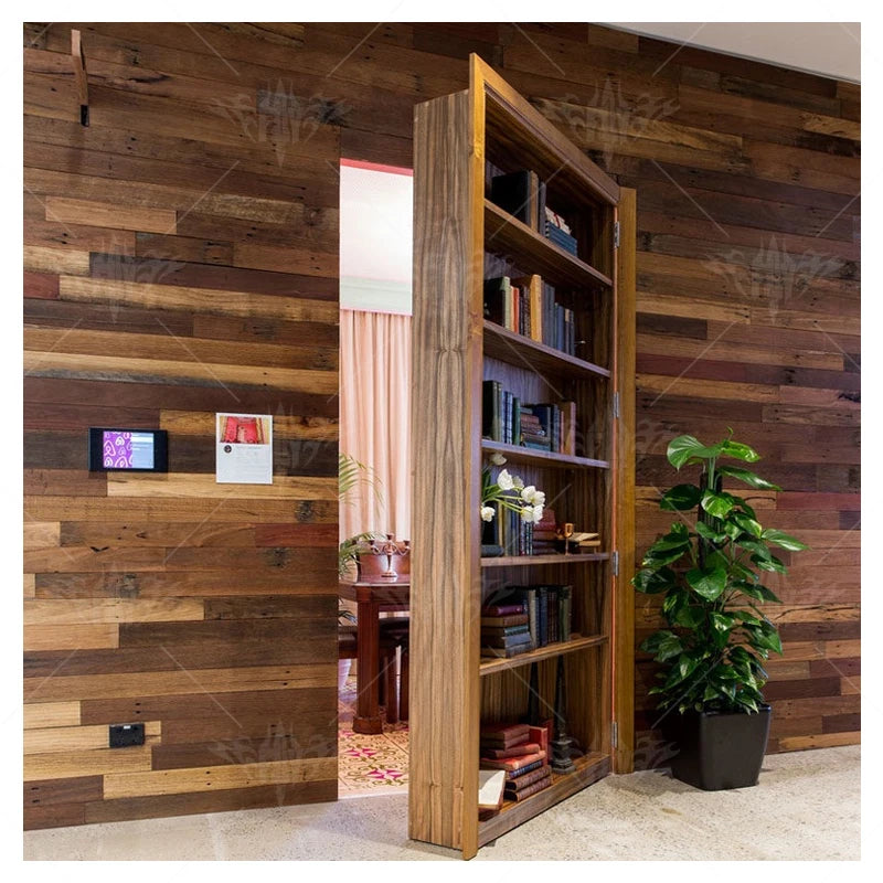 porte coulissante bois naturel clair étagère moderne minimaliste rangement discret intérieur fixations poignée