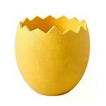 cache pot moderne jaune rose violet oeufs cassés plastique décoration intérieure ornement