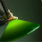 lampe suspendue vintage vert ombre matériau pierre verre 25cm ajustable 200cm autonomie e27