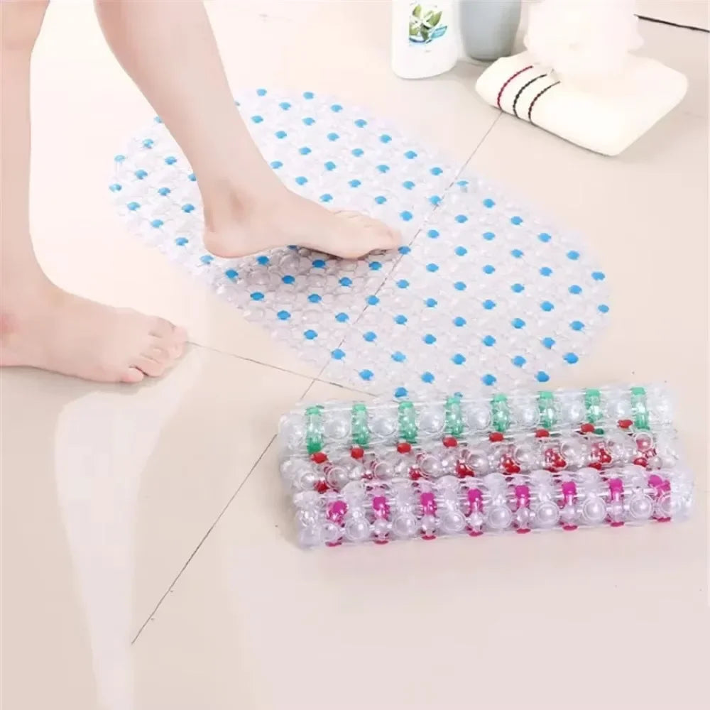 tapis bain antidérapant pvc anti glisse ventouse alvéolaire moderne bleu vert