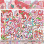 puzzle pieces adhesive multicolore ville animée isométrique illustrative enfants maison poupéesDecorationScèneMiniature