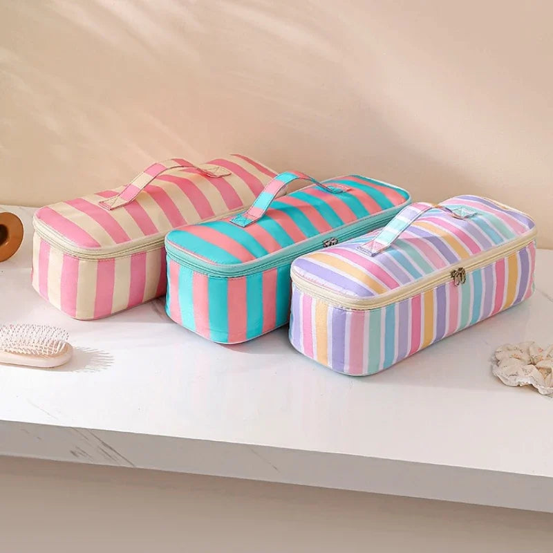 sac rangement coiffure vert rose brosse peigne diffuseur moderne pliable polyester multifonctionnels accessoires capillaires