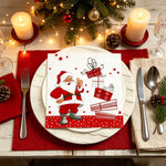 serviettes papier noel pere noel rouge blanc geometrique festives 16.5cm 6.5cm