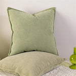 housses coussins chenille 45x45cm beige vert bleu gris texturées moderne opaques fixation invisible