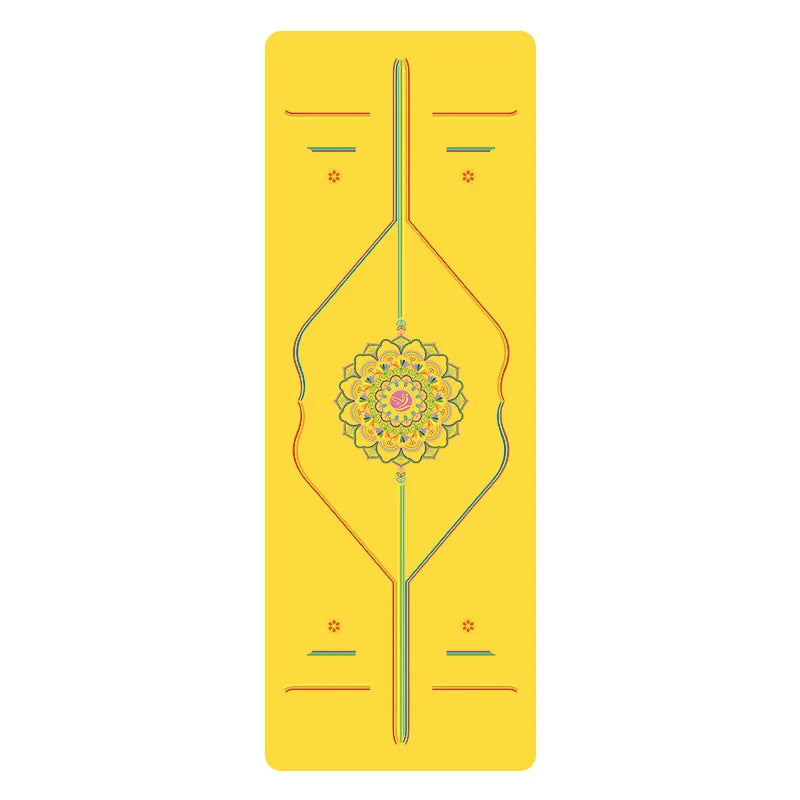 tapis yoga mandala coloré jaune vert clair rose pâle moderne minimaliste yoga fitness thể
