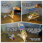 tableau lumineux transparent multicolore dessins animés lettrage lumineux usb pochettes stylos accessoires nettoyage moderne