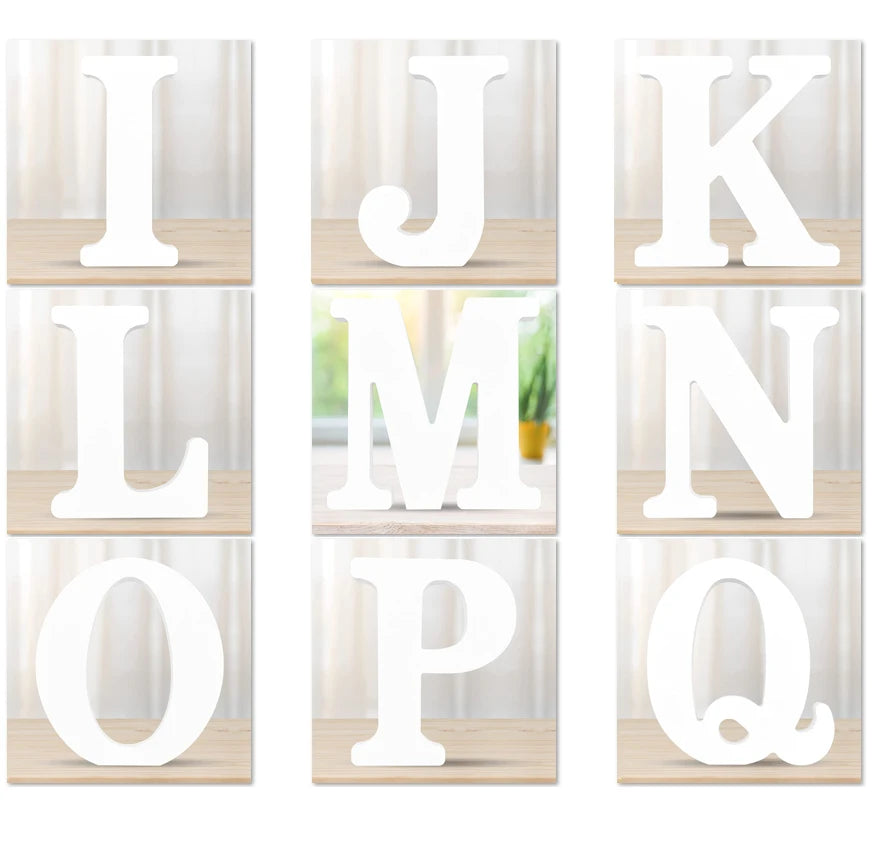 lettres decoratives bois blanc simples classiques decoration murale
