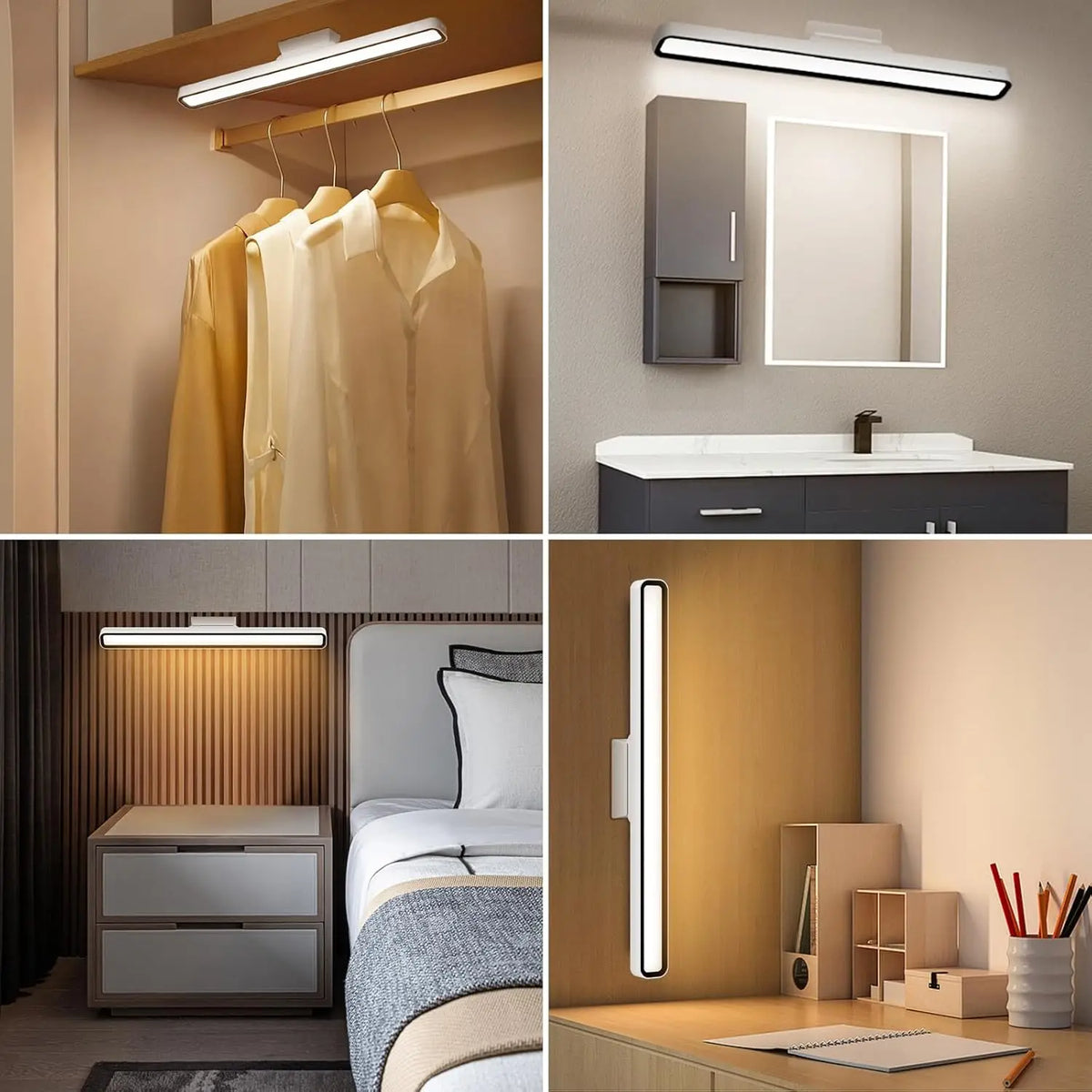 lampe led rechargeable moderne blanc télécommande adhésif flux lumineux continu ajustable table