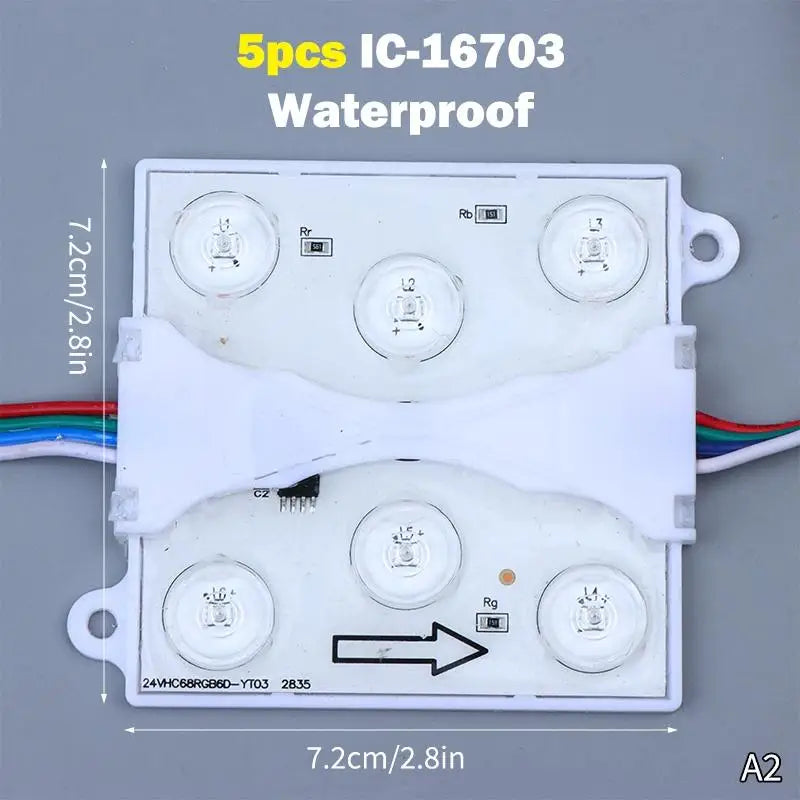boîte lumière publicité led blanc moderne adhésif six leds câbles rouge blanc bleu variable
