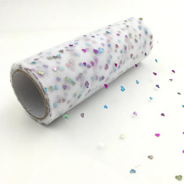 ruban tulle décoratif coeurs multicolores couture bricolage fête artisanat créatif