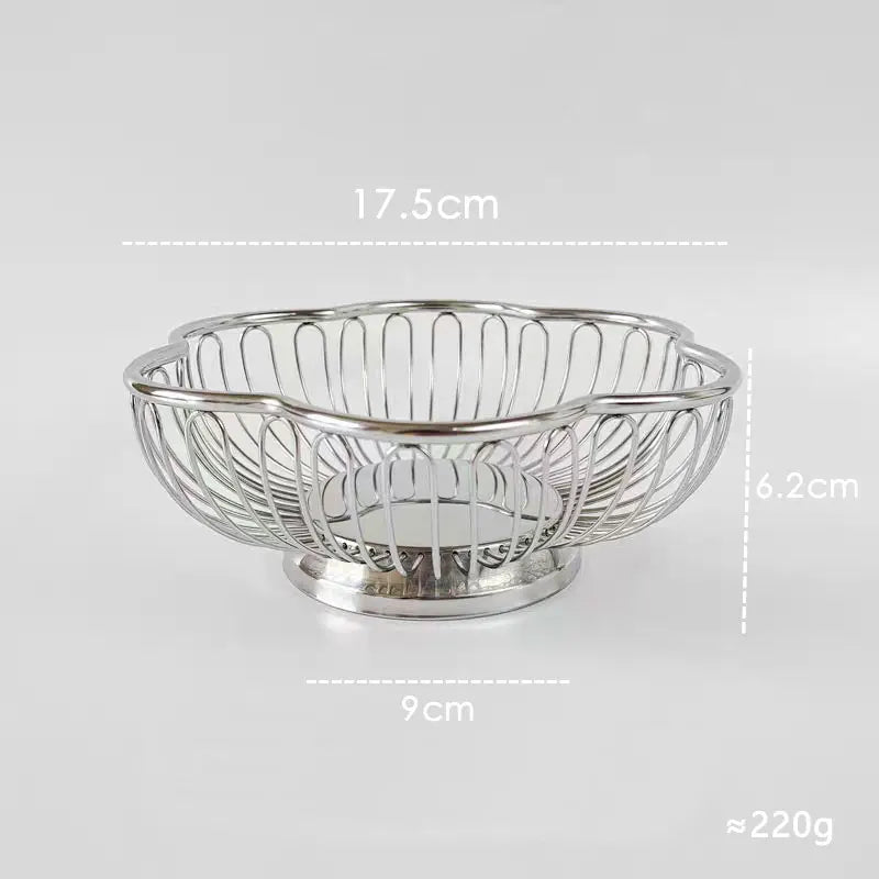 corbeille fruits argentée filetée moderne acier inoxydable respectueuse l'environnement utilisation multiple