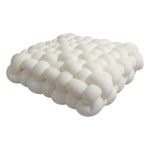 coussin mousse mémoire forme anti décubitus polyester coton rectangulaire blanc motif boules moderne adhesive