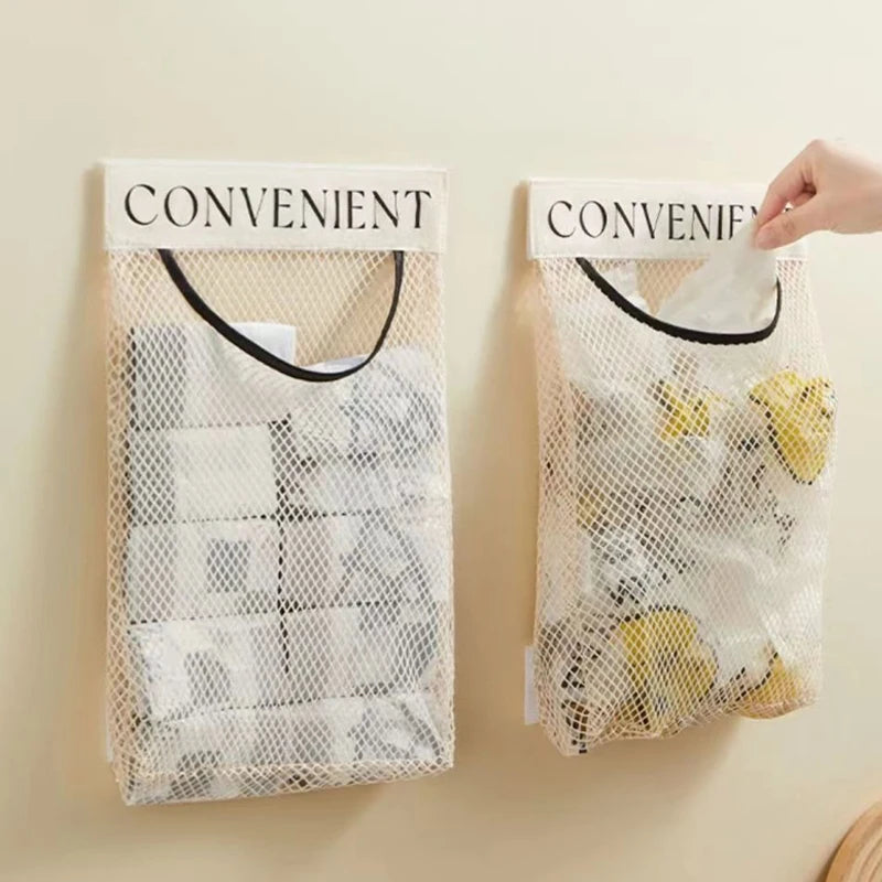 sacs rangement suspendus réutilisables polyester maille garage cuisine organisateur ménageriaux
