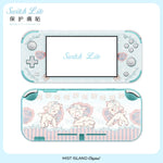 coque protection nintendo switch lite animaux mignons blanc rose bleu adhésif festive