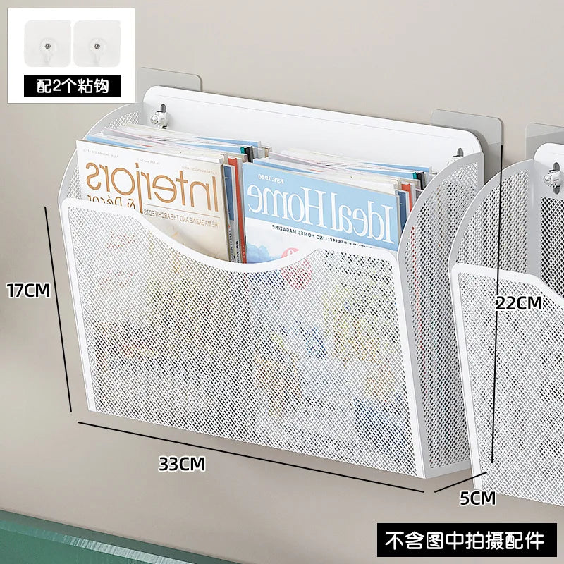 porte documents mural blanc moderne maille fine clips suspension chambre rangement articles divers
