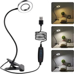 lampe led flexible pince usb noir moderne interrupteur tactile rechargeable 360degrotation chargeusb