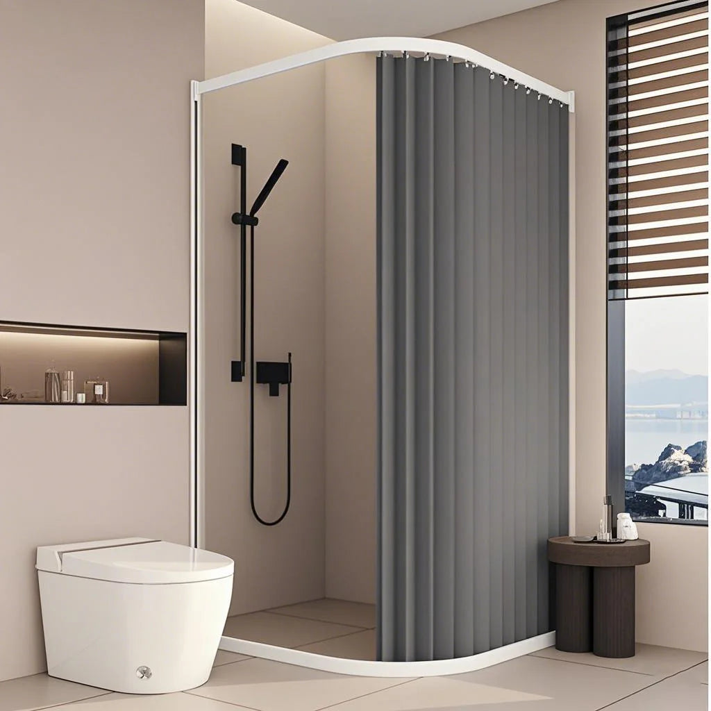 rideau douche pliant polyester tufté blanc rayures moderne opacité ourlet standard 100x200cm 120x200cm 180x200cm