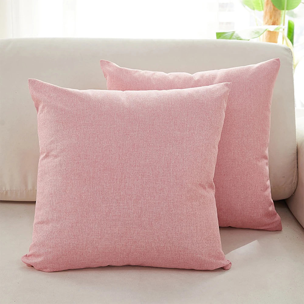 coussins carrés lin modernes bleu gris rose jaune décor intérieur extérieur sofa voiture