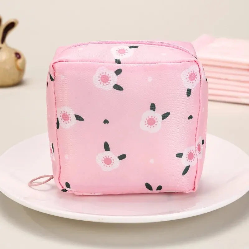 sac maquillage bleu rose noir moderne imprimé animaux cactus fruits glissière chargeur écouteurs portable