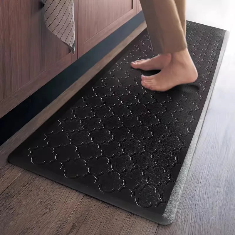 tapis anti fatigue PVC solide gris noir sol moderne antidérapant cuisine intérieurextérieur