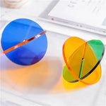 support verre moderne acrylique tapis rond texturé boule verre bleu vert orange jaune rouge