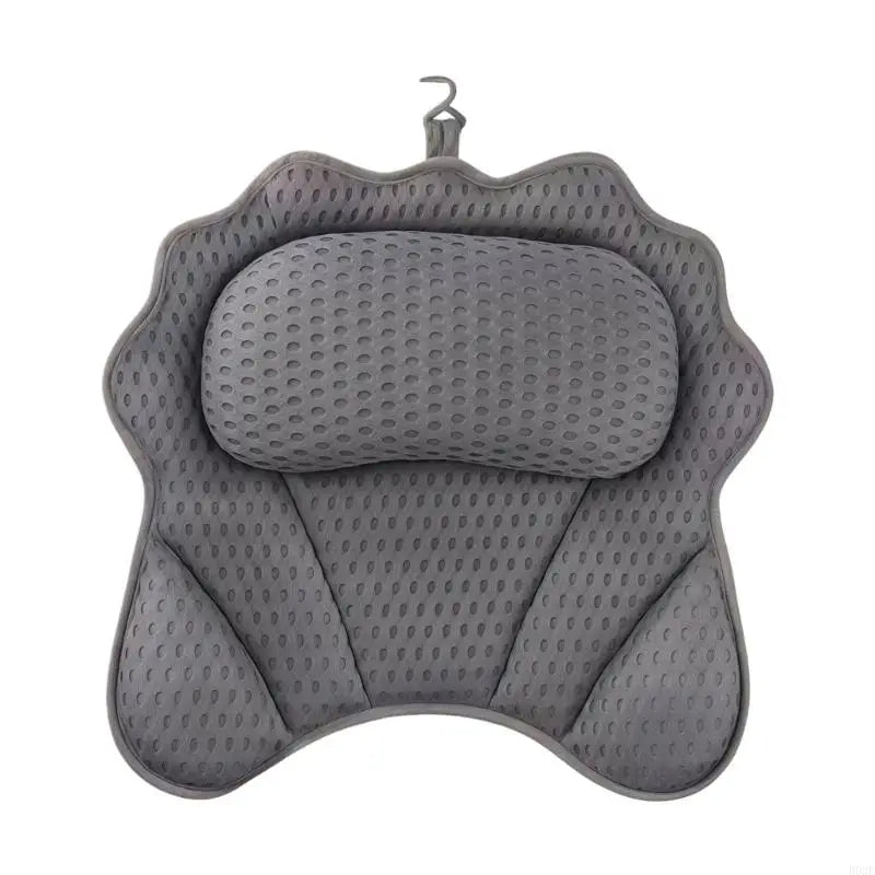 coussin bain blanc gris tissu petits points moderne crochet doux