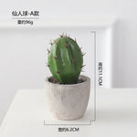 décoration intérieure cactus artificiel vert moderne pot gravier salon 11.1cm