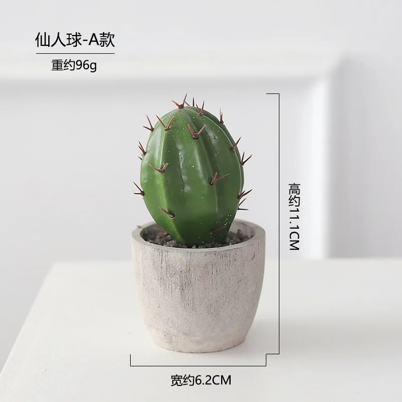 décoration intérieure cactus artificiel vert moderne pot gravier salon 11.1cm