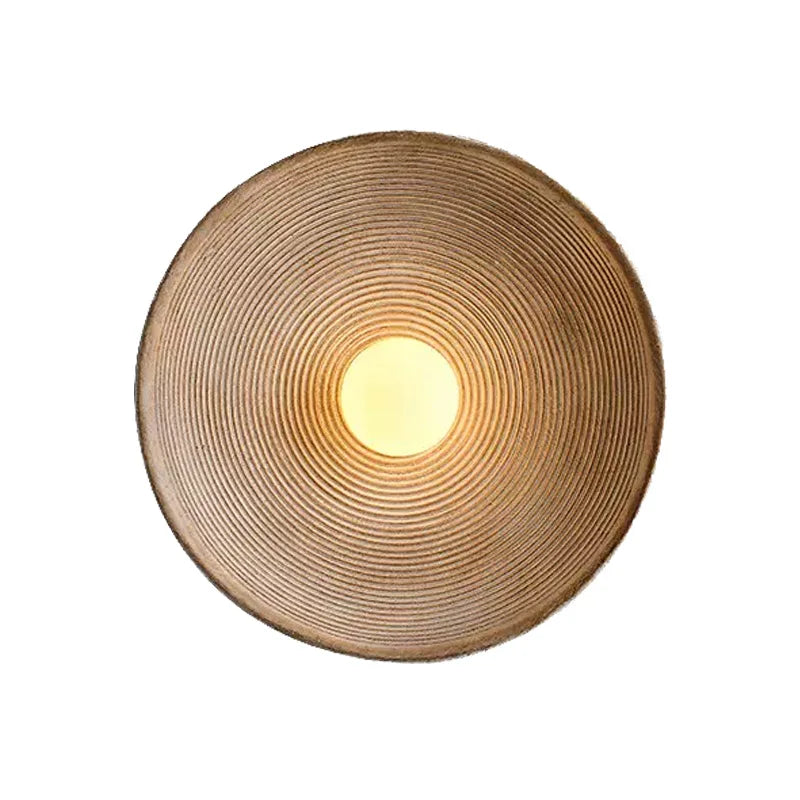 lampes murales modernes rétro ampoules led beige marron clair textures concentriques chambre entrée étude