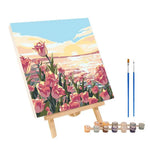 peinture numéros kit abstrait coucher soleil paysage moderne art floral tournesols ciel couleurs variées