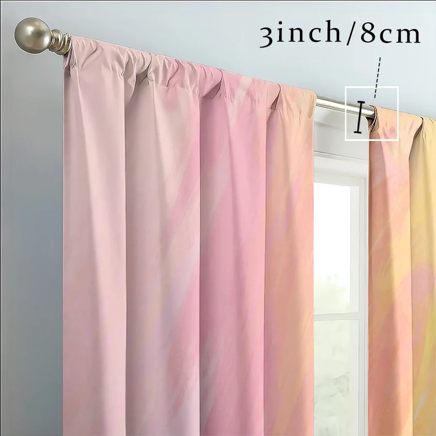 rideaux pastel dégradé arc ciel semi translucides moderne doux chambre salonhôtel polyester
