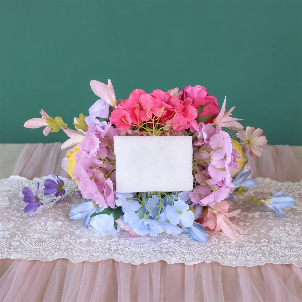 décoration intérieure bouquet artificiel rose jaune bleu violet blanc floral vase champêtre
