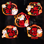 décorations fenêtre autocollants festifs nouveaux ans réutilisables animaux symboles chinois opaque cartoony
