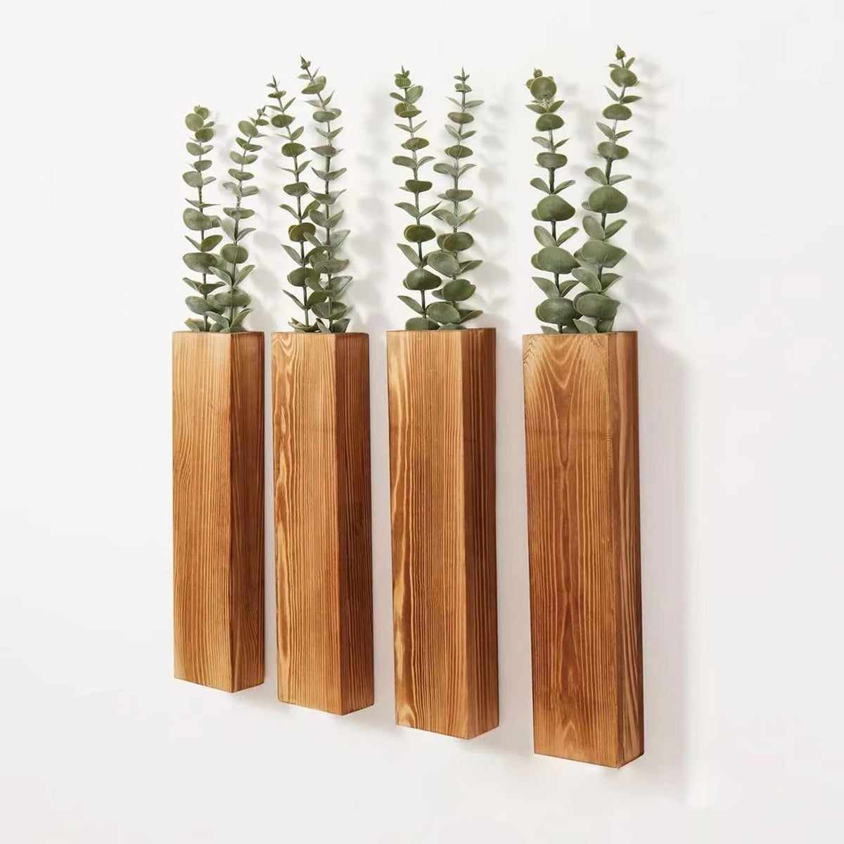 jardinière murale bois plantes vertes vase suspendu minimaliste support mural salon decoration