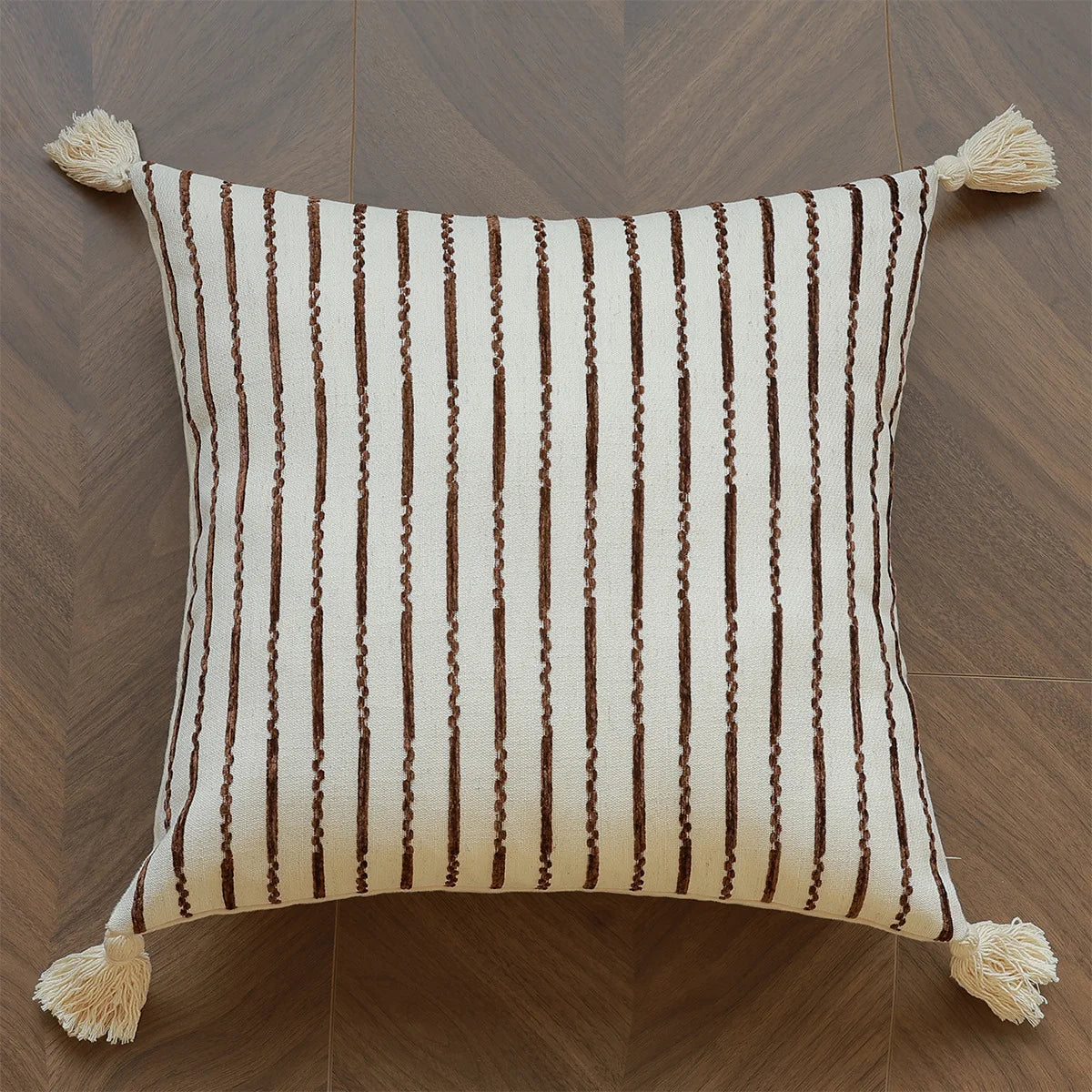 housse coussin géométrique polyester beige marron contemporain opacité 30x50cm 45x45cm décoration maison voiture