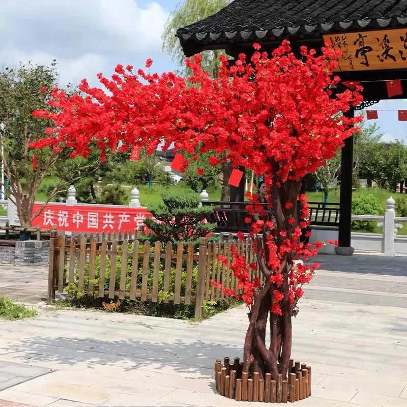 arbre décoratif artificiel rouge extérieur fêtes nouvelles années