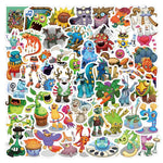 stickers multicolores dessins animés monstres robots animaux pack diy adhésifs mignons musique enfants cartoonaux