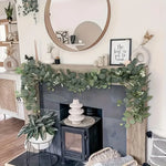 guirlande décorative eucalyptus feuilles fleurs blanches extérieur anniversaire bohème 2m coloré