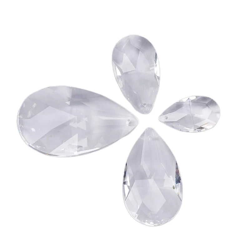 pendants cristal goutte facettes transparents modernes 38mm 50mm 63mm 76mm