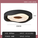 luminaire moderne minimaliste noir crème marron concentrique semi transparent chambre salon