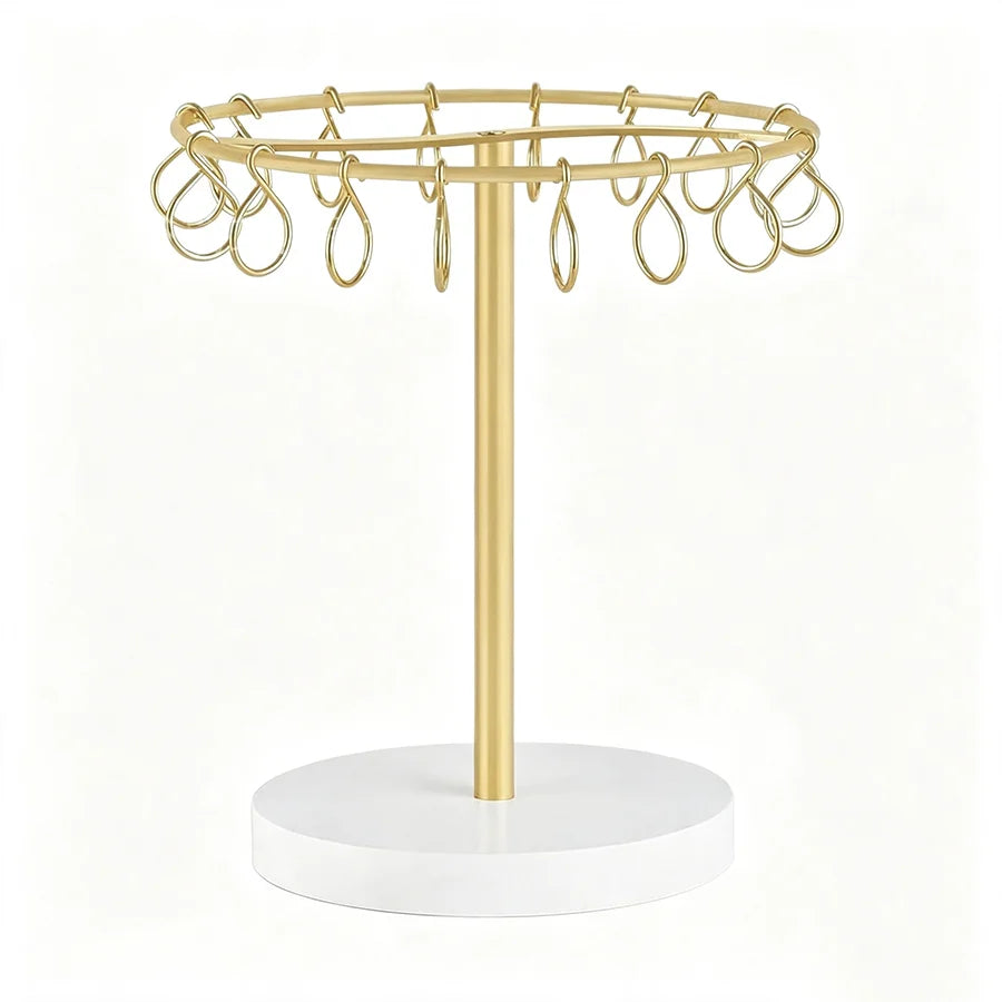 organisateur clochettes accessoires cheveux moderne minimaliste bois métal pince cheveux calendrier vintage