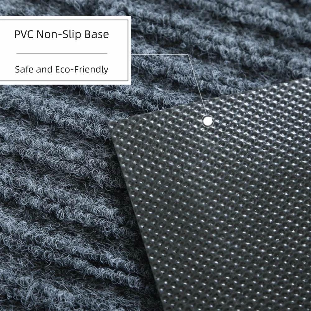 tapis sol antidérapant gris marron noir texturé stries verticales moderne minimaliste PVC non slip