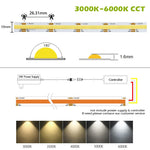 ruban led flexible blanc moderne adhésif 3000k 6000k connecteur câble 24v 50000h