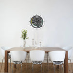 compteur vitesse mural classique quartz aiguille noir blanc vert jaune graduations vintage chambre salon